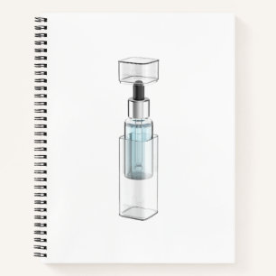 Glass dropper bottle with a pipette notebook
