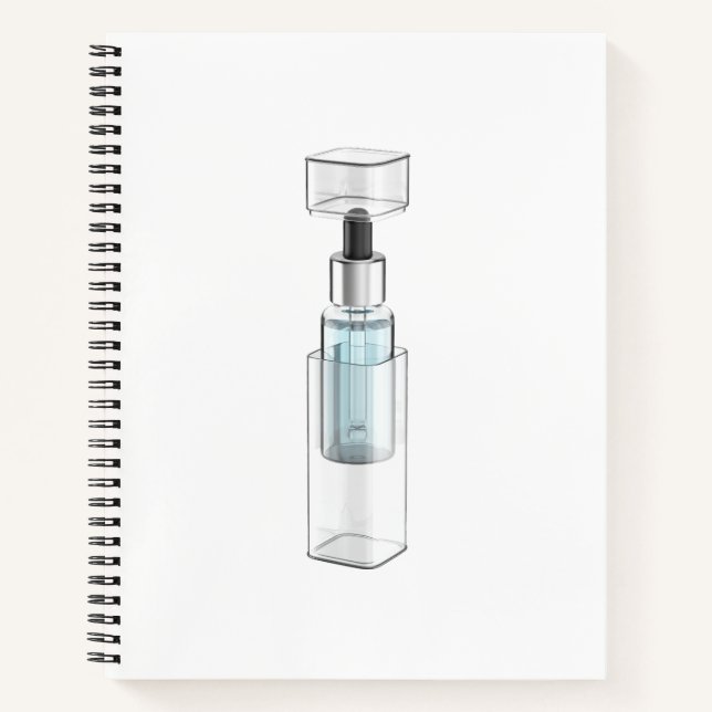 Glass dropper bottle with a pipette notebook (Front)