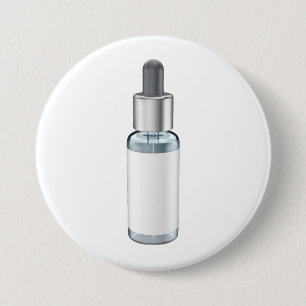 Glass dropper bottle with pipette 7.5 cm round badge