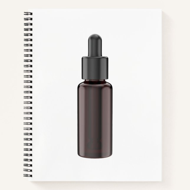 Glass dropper bottle with pipette notebook (Front)