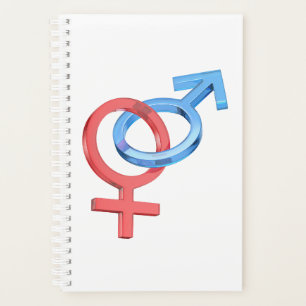 Glass female and male gender signs planner