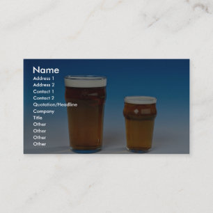 Glass filled with beer business card