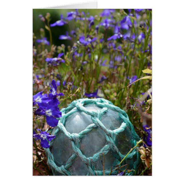 Glass Fishing Float And Flowers (Front)