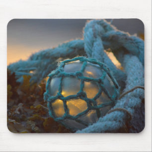 Glass fishing float, Sunset, Alaska Mouse Pad