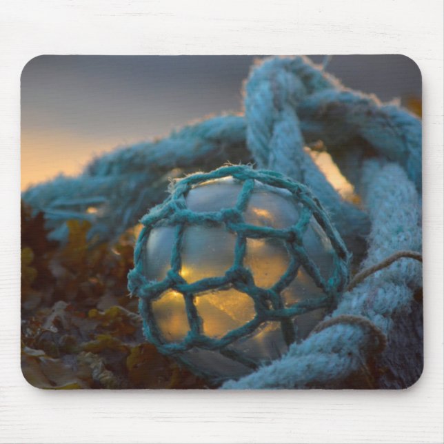 Glass fishing float, Sunset, Alaska Mouse Pad (Front)