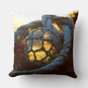 Glass float glows at sunset, Alaska Cushion
