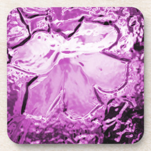 Glass Flower Purple Coaster