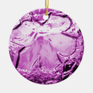Glass Flower Purple Ornament