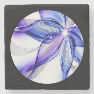 Glass Flower Stone Coaster