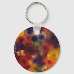 glass Flowers Key Ring