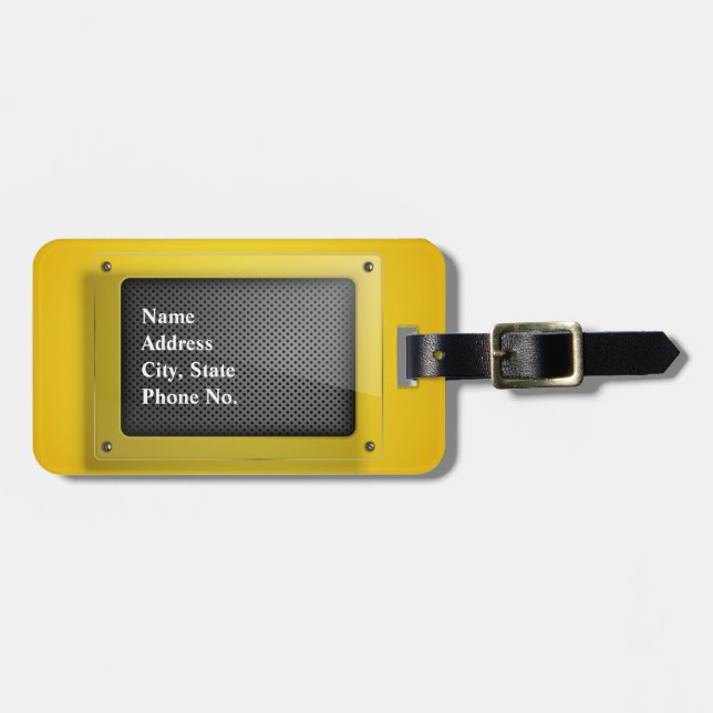 Glass Frame 2 Luggage Tags Options (Front Horizontal)