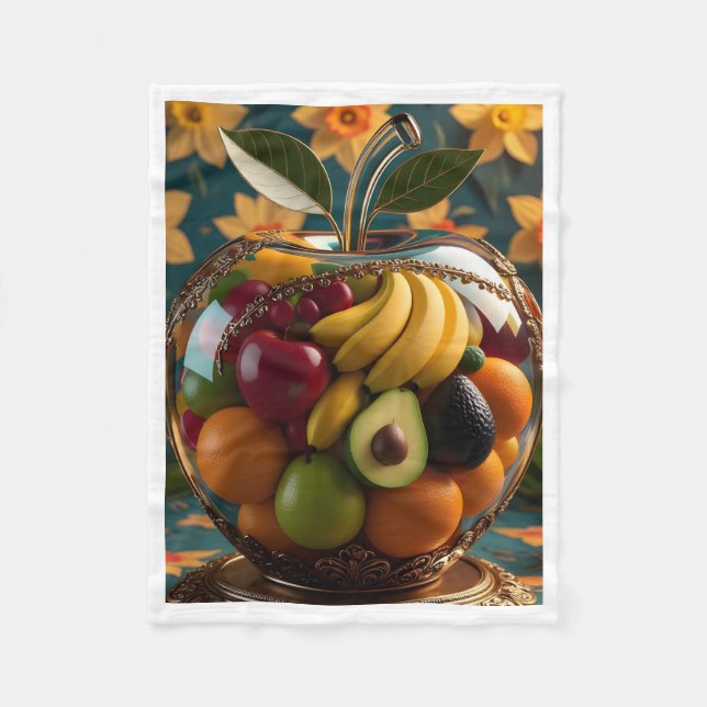 Glass Fruit Apple Bowl Blanket (Front)