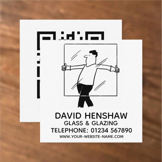 Glass & Glazing Glazier Square Business Card (Creator Uploaded)