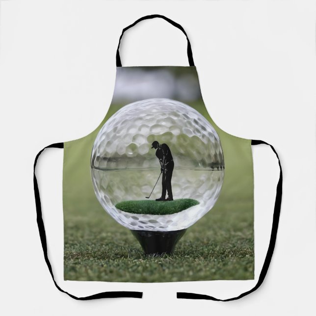 Glass Golf Ball With Golf Player Inside, Apron (Front)
