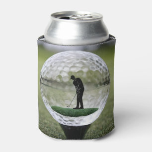 Glass Golf Ball With Golf Player Inside, Can Cooler