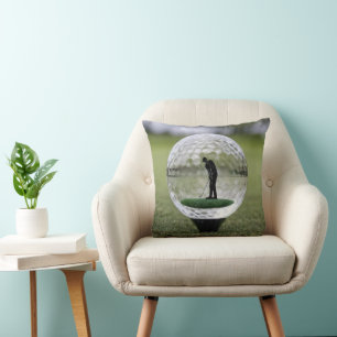 Glass Golf Ball With Golf Player Inside, Cushion