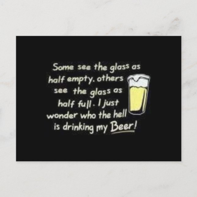 glass half empty postcard (Front)