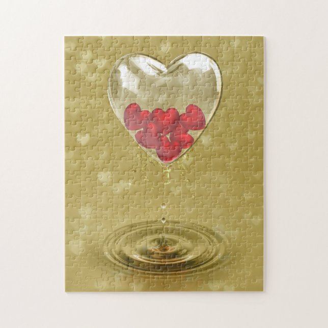 Glass Heart Romantic Design Jigsaw Puzzle (Vertical)
