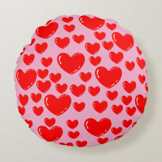 glass hearts round cushion