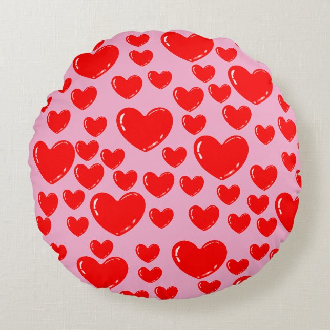 glass hearts round cushion (Front)
