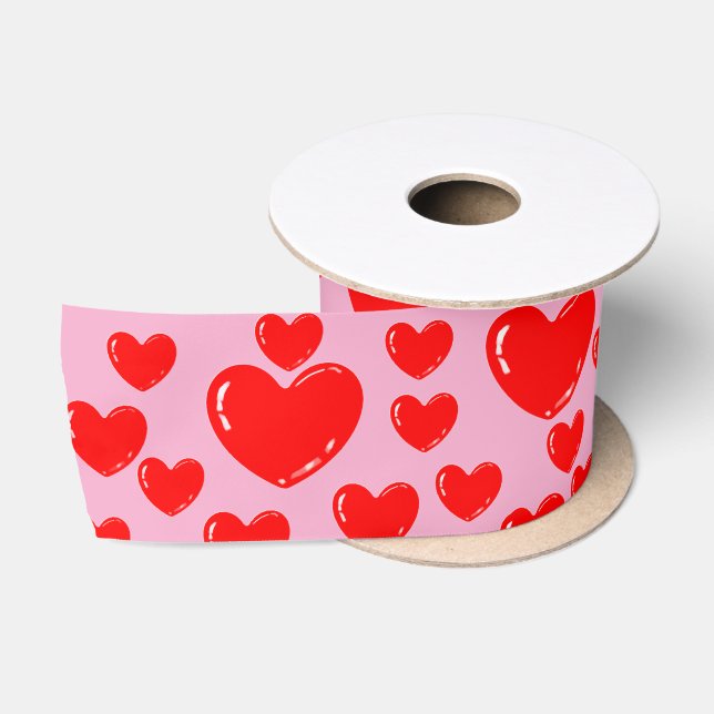 glass hearts satin ribbon (Spool)
