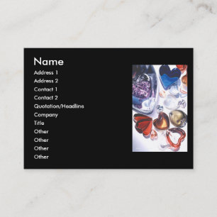 Glass Hearts Watercolor Business Card Template