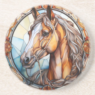 glass horse coaster