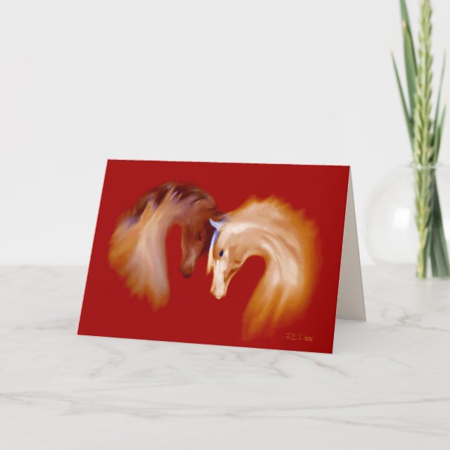"Glass Horses" ~ Greeting Card (blank) (Front)