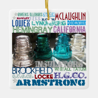 GLASS INSULATORS HISTORY of the RAILROAD Telegraph Ceramic Ornament