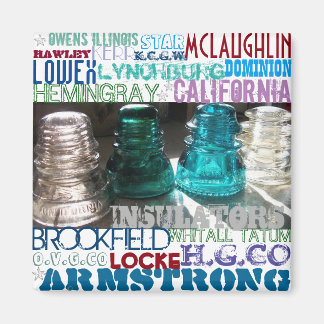 Glass Insulators TELECOM History Magnet