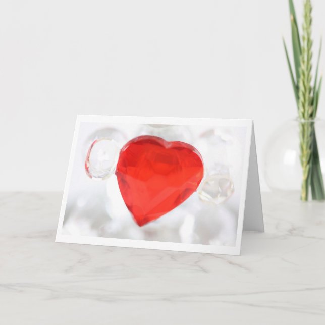 Glass love heart Card (Front)