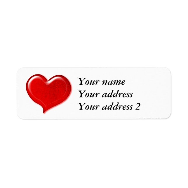 Glass Love Heart Design - Red (Front)