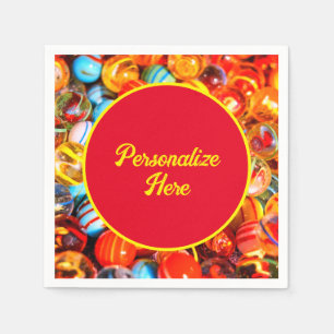 Glass marbles colourful napkin