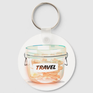 Glass Money Travel Jar Key Ring