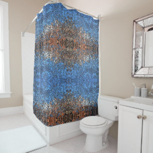 Glass mosaic abstract shower curtain