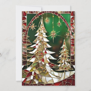 Glass Mosaic Christmas Tree Holiday Greeting Card