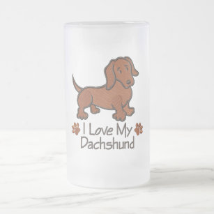 Glass mug “I love my dachshund "