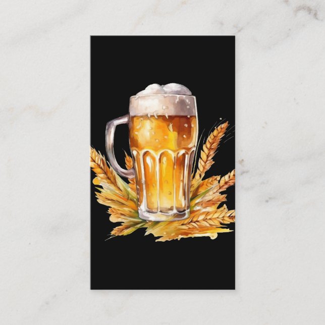 Glass of Beer| Beer Garden | Wheat Business Card (Front)
