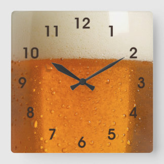 Glass of Beer Square Wall Clock