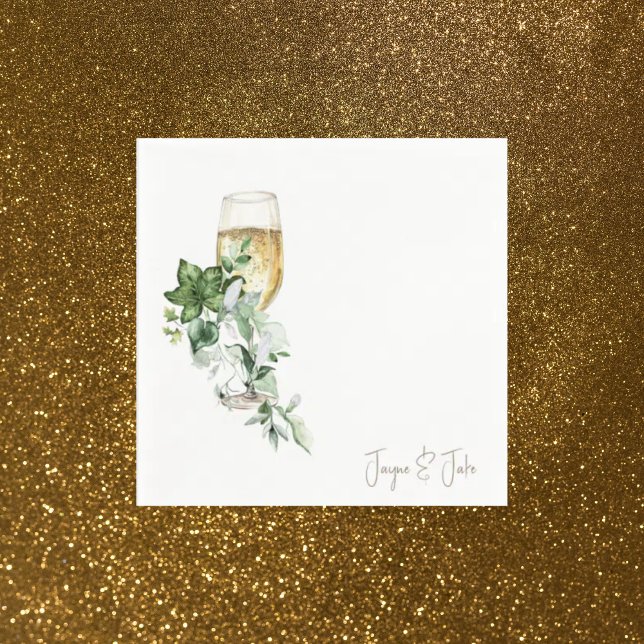 Glass of Champagne Personalised Cocktail Napkin (Creator Uploaded)