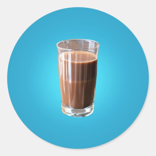 Glass of Chocolate Milk Classic Round Sticker (Front)