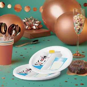 Glass Of Milk Paper Plate