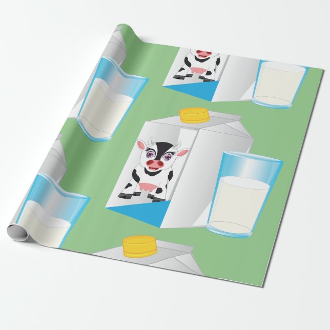 Glass Of Milk Wrapping Paper (Unrolled)