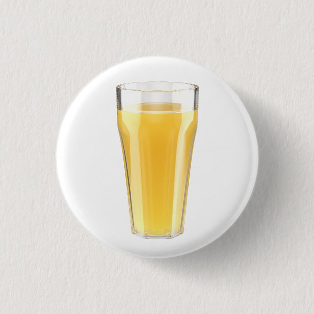 Glass of orange juice 3 cm round badge (Front)