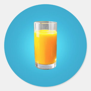Glass of Orange juice Classic Round Sticker