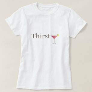 Glass of Pink Cocktail Cosmopolitan Minimalist Fun T-Shirt