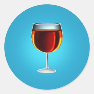 Glass of Port Classic Round Sticker
