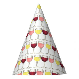 Glass of Red White Rosé Glasses Winery Wine Lover Party Hat