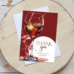 Glass of red wine Bridal Shower Thank You Card