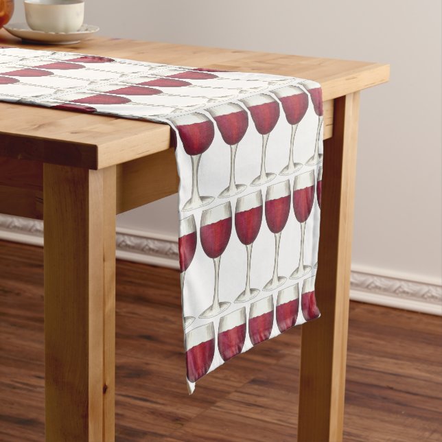 Glass of Red Winery Wine Lover Winetasting Short Table Runner (In Situ)